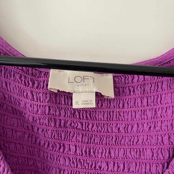 LOFT Outlet Magenta flutter sleeve dress - Picture 3 of 3